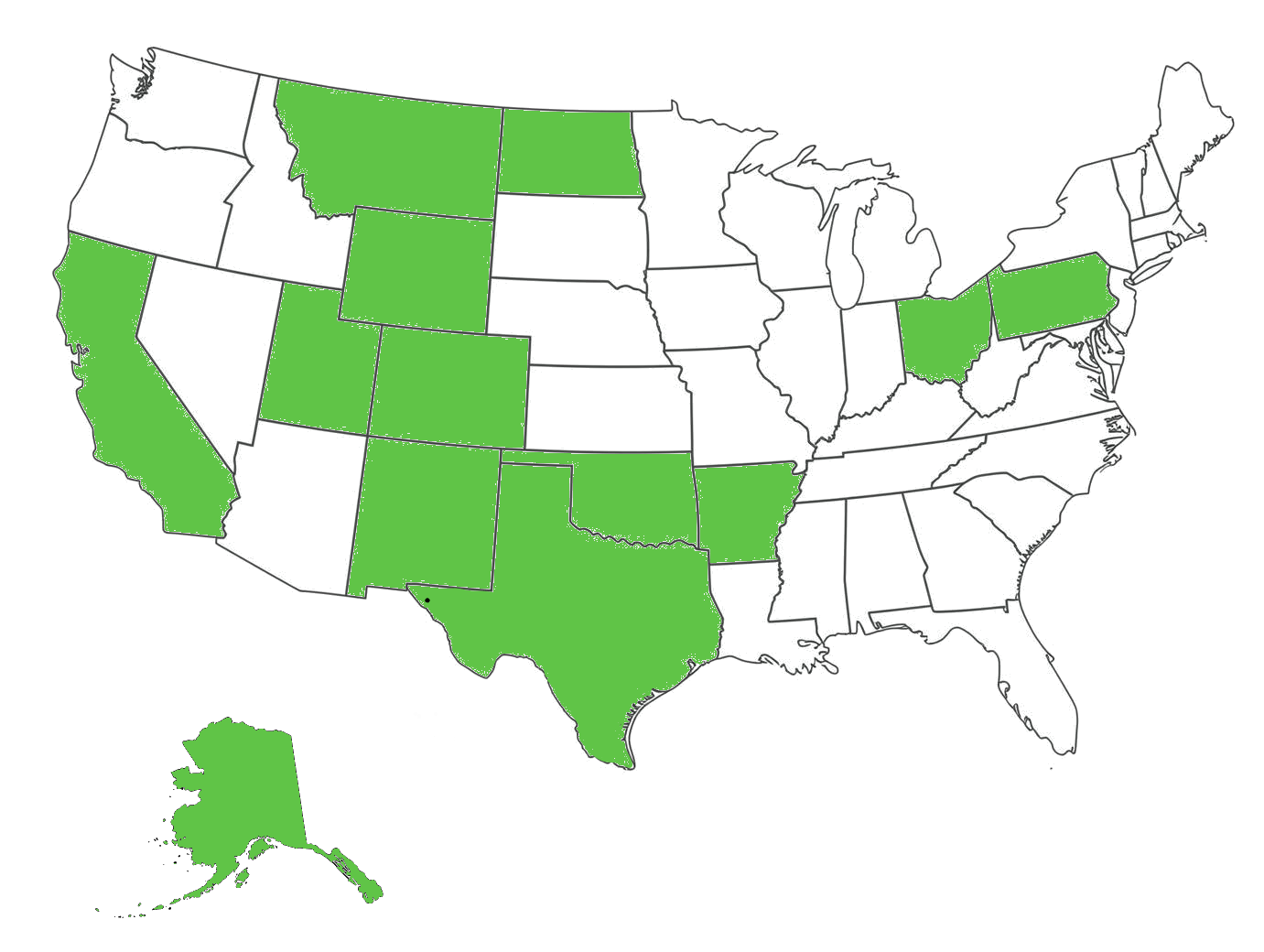 United States coverage map for Well Finder